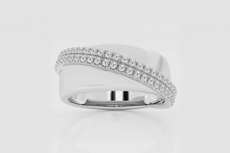 Natural Diamond | 1/3 ctw Round Crossover Fashion Band